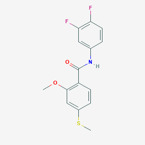 molecular formula C15H13F2NO2S B5863798 N-(3,4-difluorophenyl)-2-methoxy-4-(methylsulfanyl)benzamide 