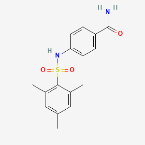 molecular formula C16H18N2O3S B5863818 4-(2,4,6-Trimethylbenzenesulfonamido)benzamide 