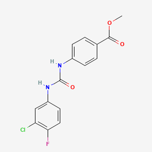 molecular formula C15H12ClFN2O3 B5863854 METHYL 4-{[(3-CHLORO-4-FLUOROANILINO)CARBONYL]AMINO}BENZOATE 