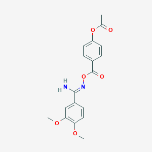 molecular formula C18H18N2O6 B5864245 [(Z)-[amino-(3,4-dimethoxyphenyl)methylidene]amino] 4-acetyloxybenzoate 