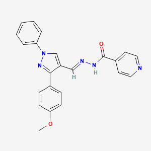 molecular formula C23H19N5O2 B5864249 N-[(E)-[3-(4-methoxyphenyl)-1-phenylpyrazol-4-yl]methylideneamino]pyridine-4-carboxamide 