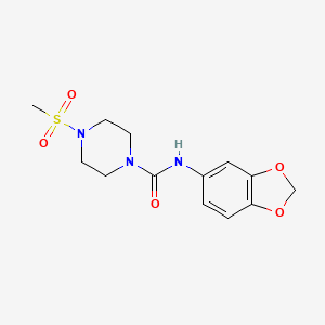 molecular formula C13H17N3O5S B5864297 N-(2H-13-BENZODIOXOL-5-YL)-4-METHANESULFONYLPIPERAZINE-1-CARBOXAMIDE 