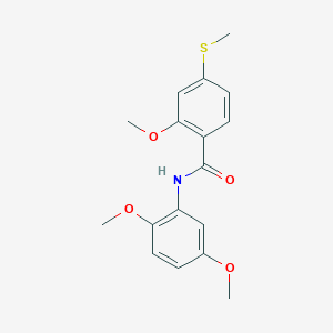 molecular formula C17H19NO4S B5864351 N-(2,5-dimethoxyphenyl)-2-methoxy-4-(methylsulfanyl)benzamide 