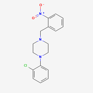 molecular formula C17H18ClN3O2 B5864368 1-(2-chlorophenyl)-4-[(2-nitrophenyl)methyl]piperazine 