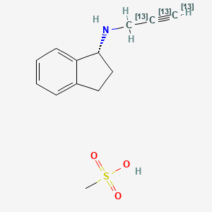 molecular formula C13H17NO3S B586438 Rasagiline-13C3mesylate 