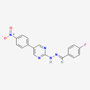 molecular formula C17H12FN5O2 B5864494 N-[(E)-(4-fluorophenyl)methylideneamino]-5-(4-nitrophenyl)pyrimidin-2-amine 