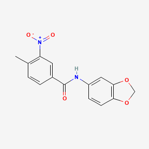 molecular formula C15H12N2O5 B5864677 N-(2H-13-BENZODIOXOL-5-YL)-4-METHYL-3-NITROBENZAMIDE 