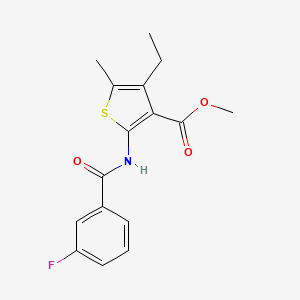 molecular formula C16H16FNO3S B5864696 METHYL 4-ETHYL-2-(3-FLUOROBENZAMIDO)-5-METHYLTHIOPHENE-3-CARBOXYLATE 