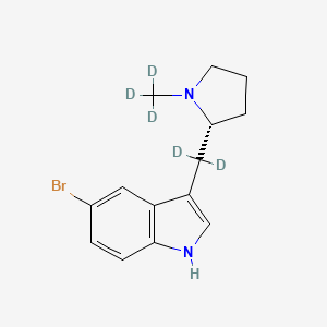 molecular formula C14H17BrN2 B586471 (R)-5-Bromo-3-(N-methylpyrrolidin-2-ylmethyl-d5)-1H-indole CAS No. 1126745-77-4
