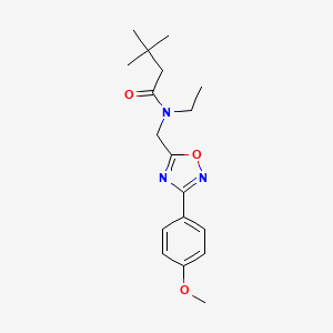 molecular formula C18H25N3O3 B5864731 N-ethyl-N-[[3-(4-methoxyphenyl)-1,2,4-oxadiazol-5-yl]methyl]-3,3-dimethylbutanamide 