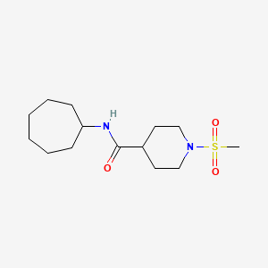 molecular formula C14H26N2O3S B5864781 N-CYCLOHEPTYL-1-METHANESULFONYLPIPERIDINE-4-CARBOXAMIDE 