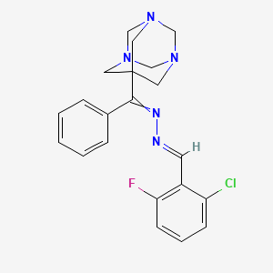 molecular formula C21H21ClFN5 B5864804 (E)-N-[(E)-(2-chloro-6-fluorophenyl)methylideneamino]-1-phenyl-1-(1,3,5-triazatricyclo[3.3.1.13,7]decan-7-yl)methanimine 