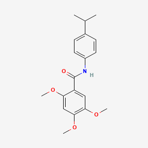molecular formula C19H23NO4 B5864976 2,4,5-trimethoxy-N-[4-(propan-2-yl)phenyl]benzamide 
