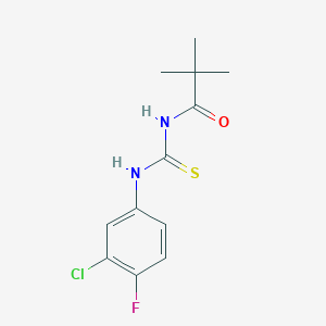 molecular formula C12H14ClFN2OS B5865031 N-[(3-chloro-4-fluorophenyl)carbamothioyl]-2,2-dimethylpropanamide 