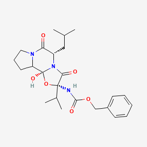 Benzyl [(2R,5S,10bS)-10b-hydroxy-5-(2-methylpropyl)-3,6-dioxo-2-(propan-2-yl)octahydro-8H-[1,3]oxazolo[3,2-a]pyrrolo[2,1-c]pyrazin-2-yl]carbamate