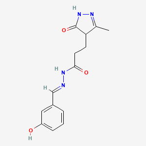 molecular formula C14H16N4O3 B5865134 N'-[(E)-(3-hydroxyphenyl)methylidene]-3-(3-methyl-5-oxo-4,5-dihydro-1H-pyrazol-4-yl)propanehydrazide 
