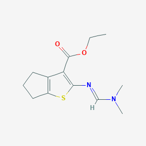 molecular formula C13H18N2O2S B5865378 ethyl 2-{[(dimethylamino)methylidene]amino}-4H,5H,6H-cyclopenta[b]thiophene-3-carboxylate 