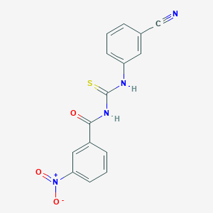 molecular formula C15H10N4O3S B5865473 N-[(3-cyanophenyl)carbamothioyl]-3-nitrobenzamide 