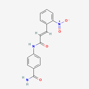 molecular formula C16H13N3O4 B5865488 4-{[(E)-3-(2-NITROPHENYL)-2-PROPENOYL]AMINO}BENZAMIDE 