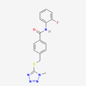 molecular formula C16H14FN5OS B5865508 N-(2-fluorophenyl)-4-{[(1-methyl-1H-tetrazol-5-yl)sulfanyl]methyl}benzamide 