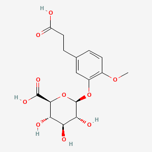 molecular formula C16H20O10 B586554 (2S,3S,4S,5R,6S)-6-[5-(2-羧乙基)-2-甲氧基苯氧基]-3,4,5-三羟基氧杂环-2-羧酸 CAS No. 1187945-72-7