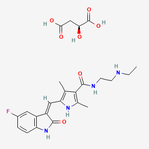 molecular formula C24H29FN4O7 B586566 N-[2-(ethylamino)ethyl]-5-[(Z)-(5-fluoro-2-oxo-1H-indol-3-ylidene)methyl]-2,4-dimethyl-1H-pyrrole-3-carboxamide;(2S)-2-hydroxybutanedioic acid CAS No. 1474111-36-8