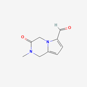 molecular formula C9H10N2O2 B586568 2-Methyl-3-oxo-1,2,3,4-tetrahydropyrrolo[1,2-a]pyrazine-6-carbaldehyde CAS No. 151163-96-1