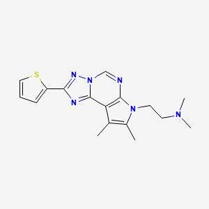 molecular formula C17H20N6S B5865699 N-{2-[8,9-DIMETHYL-2-(2-THIENYL)-7H-PYRROLO[3,2-E][1,2,4]TRIAZOLO[1,5-C]PYRIMIDIN-7-YL]ETHYL}-N,N-DIMETHYLAMINE 