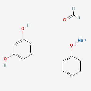 molecular formula C13H13NaO4 B586594 Formaldehyde, polymer with 1,3-benzenediol and phenol, sodium salt CAS No. 147977-83-1