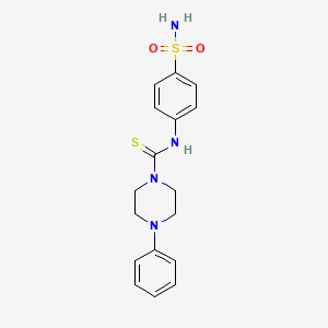 molecular formula C17H20N4O2S2 B5866066 N-[4-(AMINOSULFONYL)PHENYL]-4-PHENYLTETRAHYDRO-1(2H)-PYRAZINECARBOTHIOAMIDE 