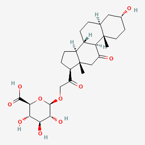 molecular formula C27H40O10 B586638 Alphadolone 21-b-D-Glucuronide CAS No. 36707-55-8