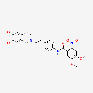 N-(4-(2-(6,7-dimethoxy-3,4-dihydroisoquinolin-2(1H)-yl)ethyl)phenyl)-4,5-dimethoxy-2-nitrobenzamide