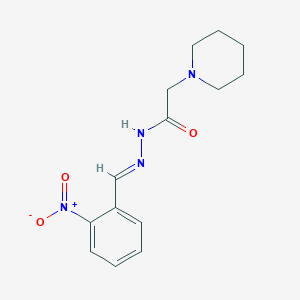 molecular formula C14H18N4O3 B5866410 N-[(E)-(2-nitrophenyl)methylideneamino]-2-piperidin-1-ylacetamide 