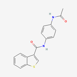 molecular formula C17H14N2O2S B5866551 N-(4-acetamidophenyl)-1-benzothiophene-3-carboxamide 