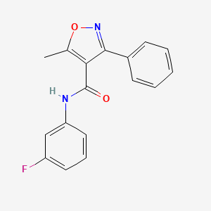 molecular formula C17H13FN2O2 B5866647 N-(3-fluorophenyl)-5-methyl-3-phenyl-1,2-oxazole-4-carboxamide 