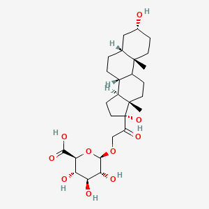 molecular formula C27H42O10 B586675 (3alpha,5beta,9xi)-3,17-Dihydroxy-20-oxopregnan-21-yl beta-D-glucopyranosiduronic acid CAS No. 56162-38-0