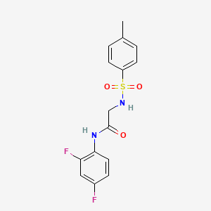 molecular formula C15H14F2N2O3S B5866765 N-(2,4-difluorophenyl)-2-[(4-methylphenyl)sulfonylamino]acetamide 