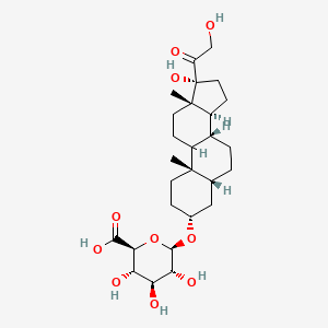 molecular formula C27H42O10 B586677 (3alpha,5beta,9xi)-17,21-Dihydroxy-20-oxopregnan-3-yl beta-D-glucopyranosiduronic acid CAS No. 56162-40-4