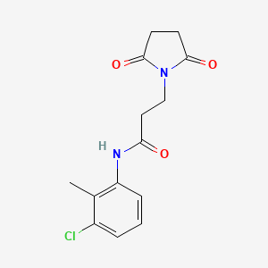 molecular formula C14H15ClN2O3 B5866797 N-(3-chloro-2-methylphenyl)-3-(2,5-dioxopyrrolidin-1-yl)propanamide 