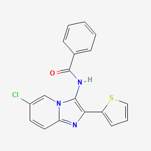 molecular formula C18H12ClN3OS B5867001 N-[6-chloro-2-(thiophen-2-yl)imidazo[1,2-a]pyridin-3-yl]benzamide 