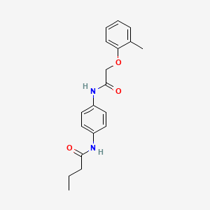 molecular formula C19H22N2O3 B5867057 N-(4-{[(2-methylphenoxy)acetyl]amino}phenyl)butanamide 