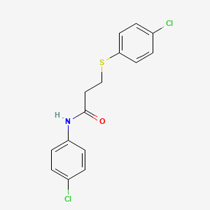 molecular formula C15H13Cl2NOS B5867077 N-(4-chlorophenyl)-3-((4-chlorophenyl)thio)propanamide 