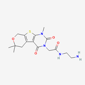 molecular formula C16H22N4O4S B5867105 N-(2-aminoethyl)-2-(6,12,12-trimethyl-3,5-dioxo-11-oxa-8-thia-4,6-diazatricyclo[7.4.0.02,7]trideca-1(9),2(7)-dien-4-yl)acetamide 