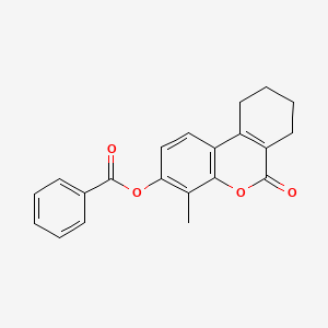 molecular formula C21H18O4 B5867179 4-METHYL-6-OXO-6H,7H,8H,9H,10H-CYCLOHEXA[C]CHROMEN-3-YL BENZOATE 