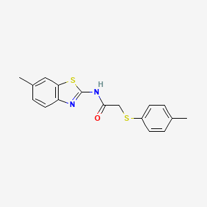 molecular formula C17H16N2OS2 B5867213 N-(6-methyl-1,3-benzothiazol-2-yl)-2-[(4-methylphenyl)sulfanyl]acetamide 