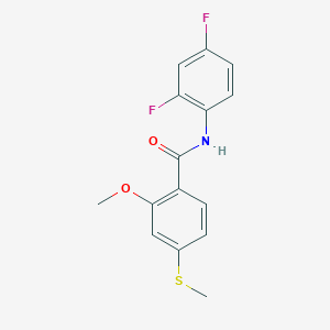 molecular formula C15H13F2NO2S B5867268 N-(2,4-difluorophenyl)-2-methoxy-4-(methylsulfanyl)benzamide 