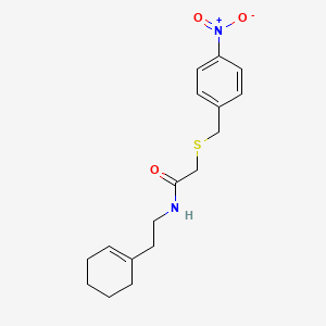 molecular formula C17H22N2O3S B5867300 N-[2-(cyclohex-1-en-1-yl)ethyl]-2-[(4-nitrobenzyl)sulfanyl]acetamide 