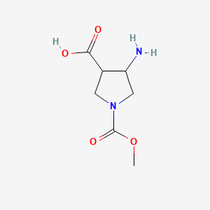 molecular formula C7H12N2O4 B586732 4-Amino-1-(methoxycarbonyl)pyrrolidine-3-carboxylic acid CAS No. 149429-40-3