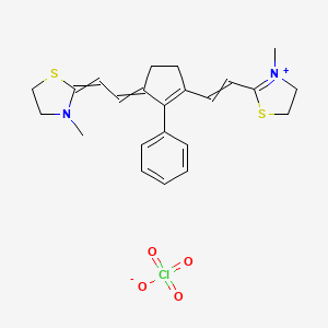 3-Methyl-2-(2-{3-[2-(3-methyl-1,3-thiazolidin-2-ylidene)ethylidene]-2-phenylcyclopent-1-en-1-yl}ethenyl)-4,5-dihydro-1,3-thiazol-3-ium perchlorate