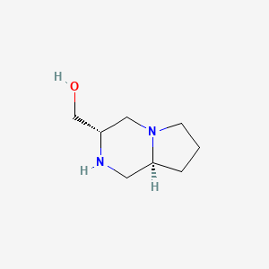 molecular formula C8H16N2O B586747 Pyrrolo[1,2-a]pyrazine-3-methanol, octahydro-, (3S-cis)-(9CI) CAS No. 155322-93-3